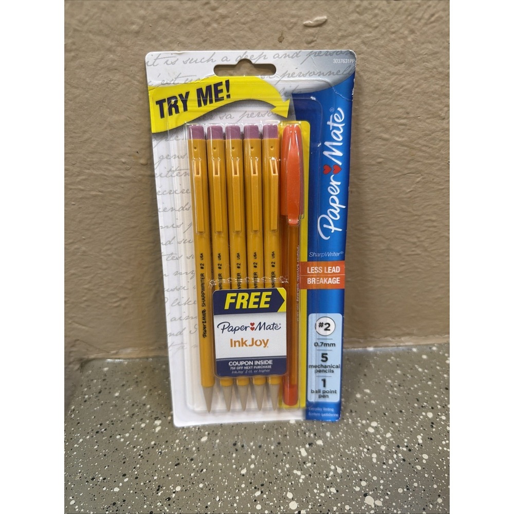New 5 Papermate Sharpwriter Mechanical #2 Pencil 0.7mm 1 InkJoy 1.0M Pen 2015